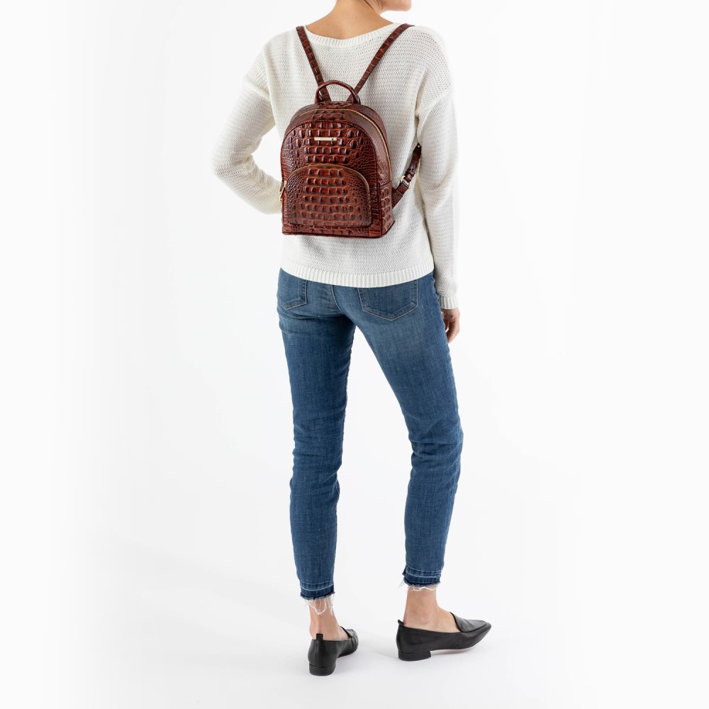 Brahmin | Women's Mini Dartmouth | Brown Leather Mini Backpack