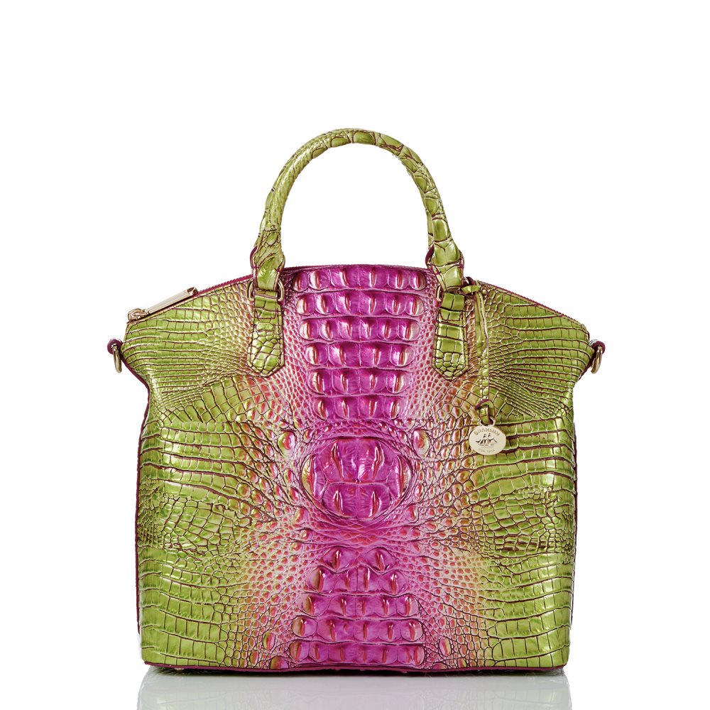 Brahmin | Women's Large Duxbury Satchel Limeade Ombre Melbourne