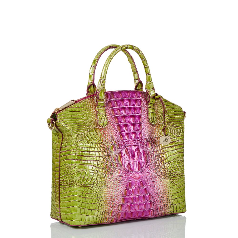 Brahmin | Women's Large Duxbury Satchel Limeade Ombre Melbourne