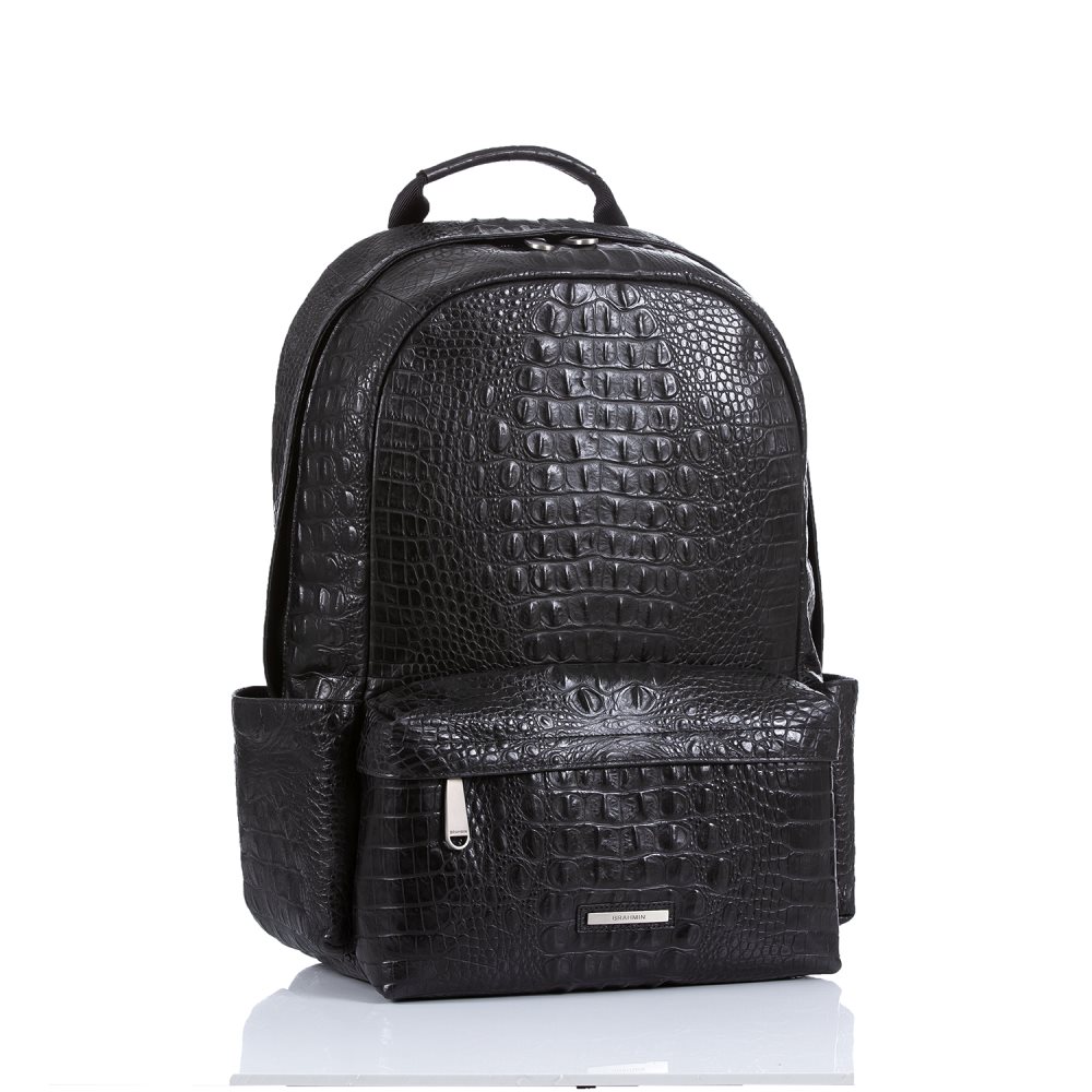 Brahmin | Men's Lucas Black Leather Backpack | Black Canyon