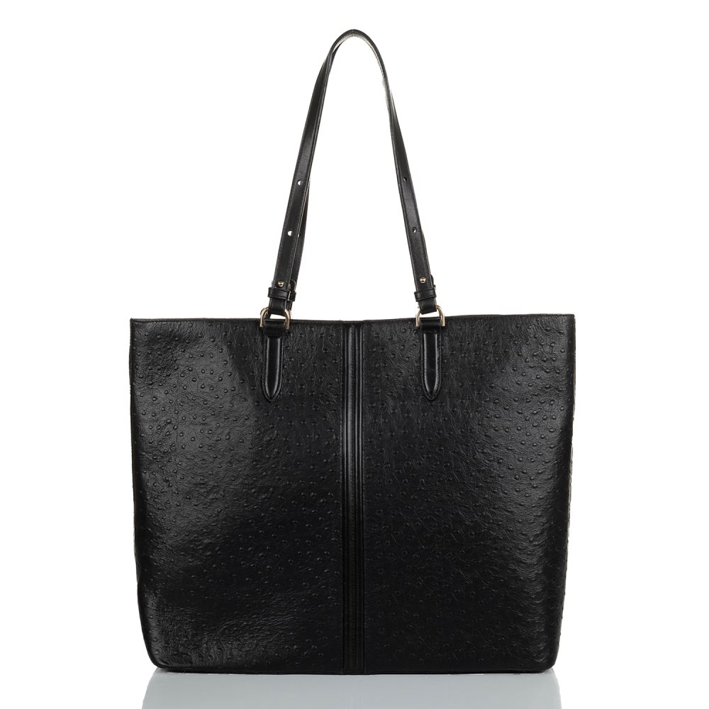 Brahmin | Women's Tansey Black Leather Open-Top Tote Bag