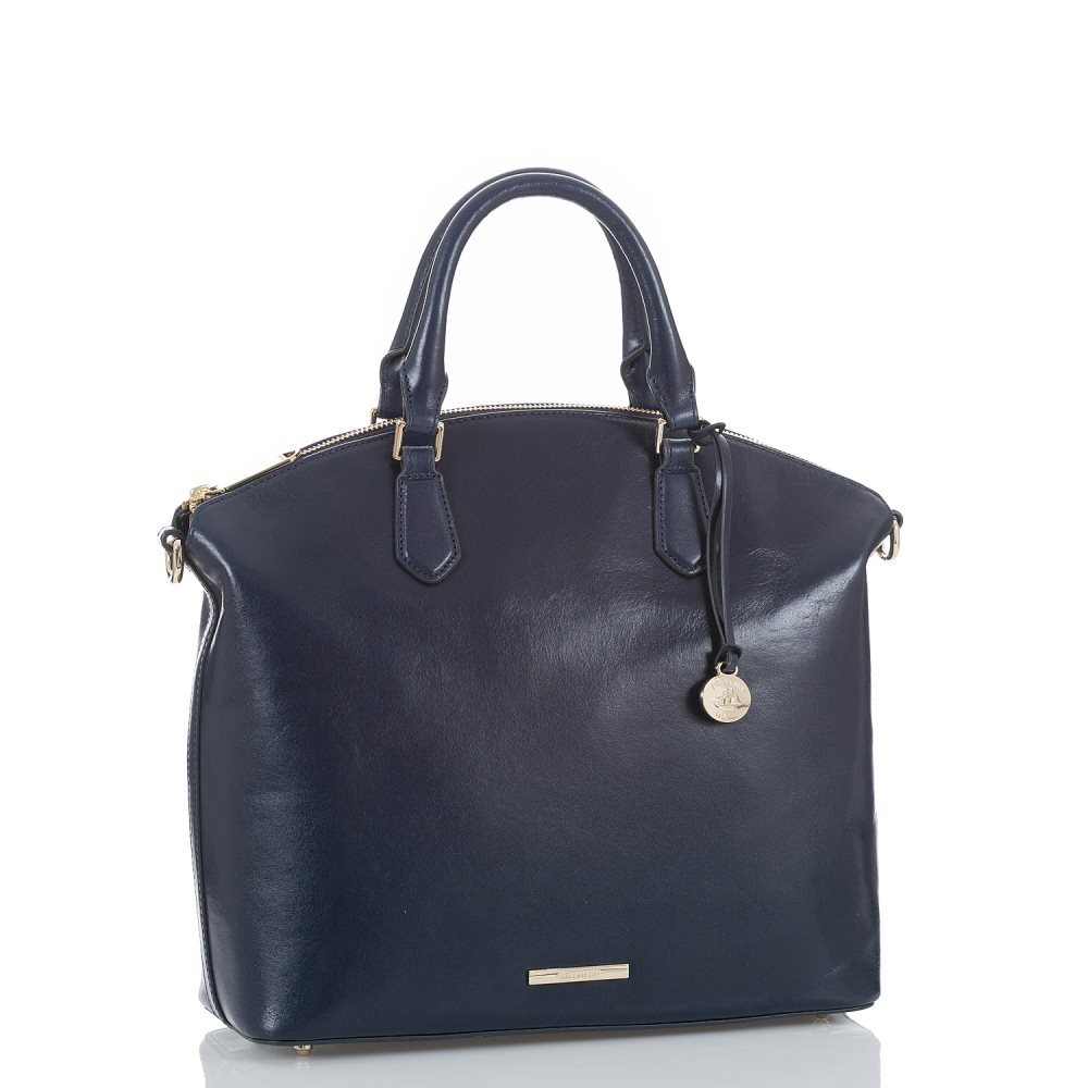 Brahmin | Women's Large Duxbury Satchel Navy Topsail