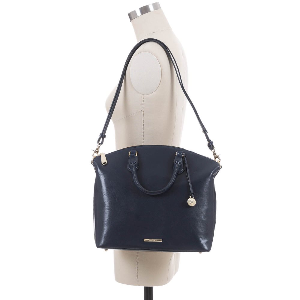 Brahmin | Women's Large Duxbury Satchel Navy Topsail