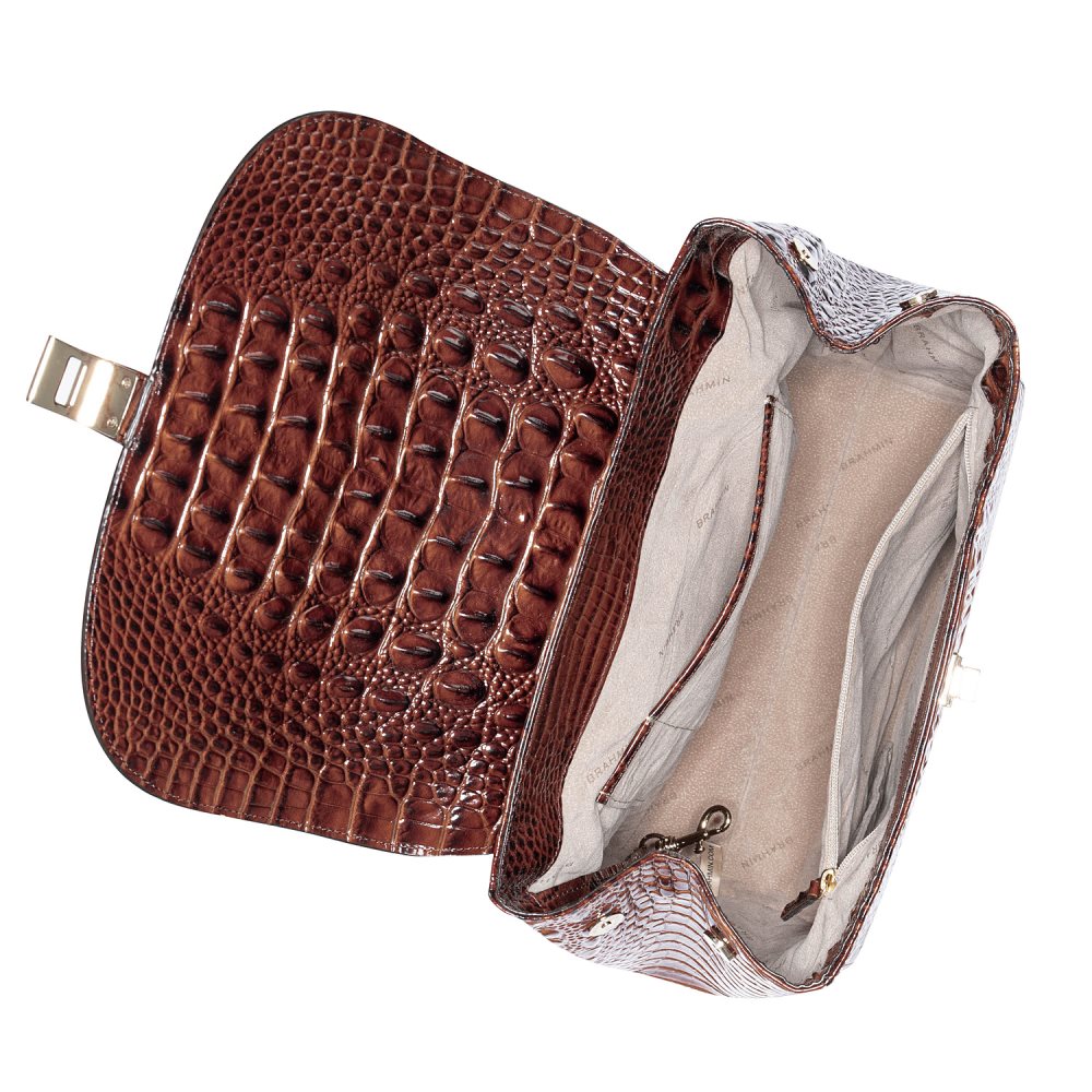 Brahmin | Women's Sadie Leather Flap Backpack | Pecan Melbourne