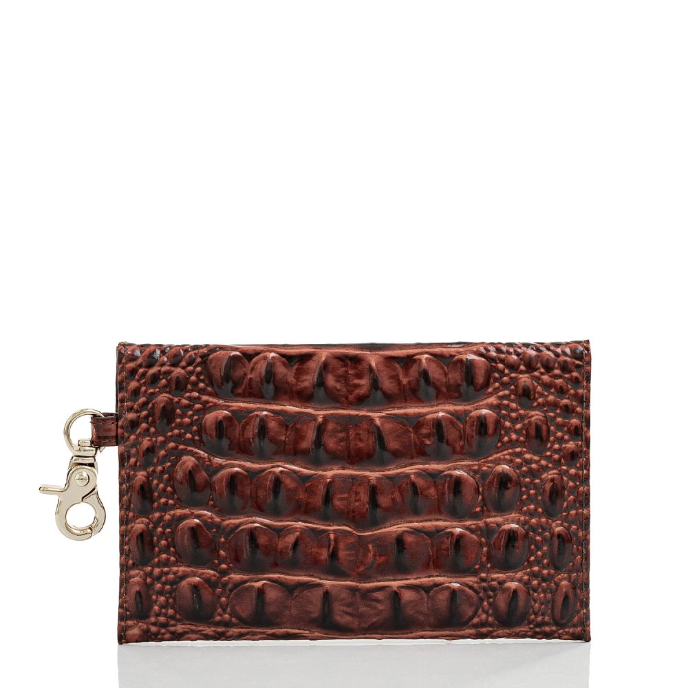 Brahmin | Women's Mini Envelope Case | Pecan Leather Envelope Wallet