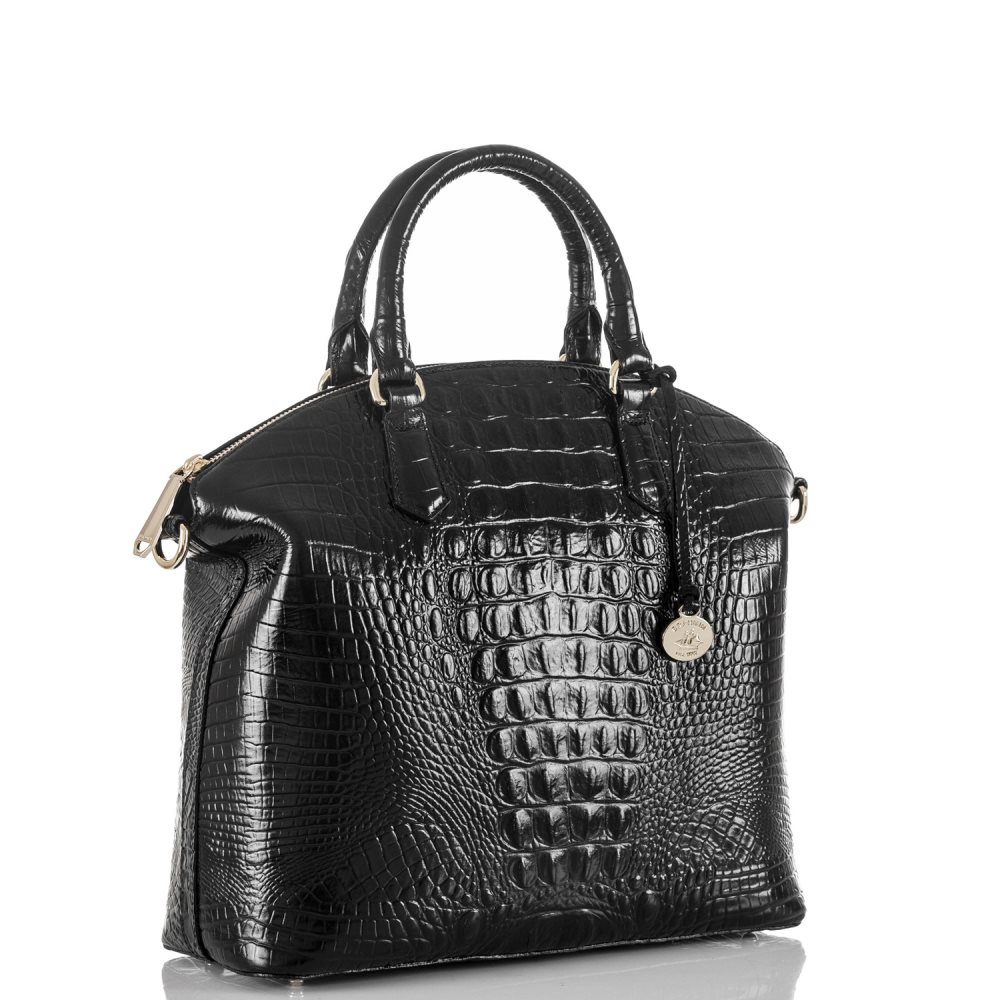 Brahmin | Women's Large Duxbury Satchel | Large Black Leather Satchel