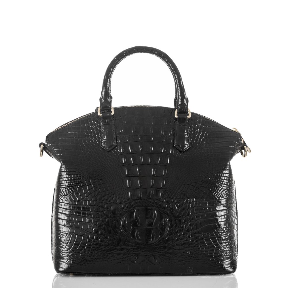 Brahmin | Women's Large Duxbury Satchel | Large Black Leather Satchel