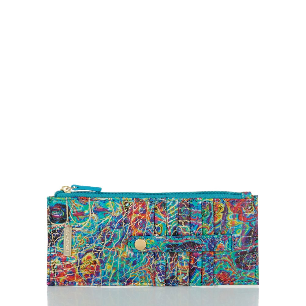 Brahmin | Women's Credit Card Wallet Blue Ammolite Melbourne - Click Image to Close