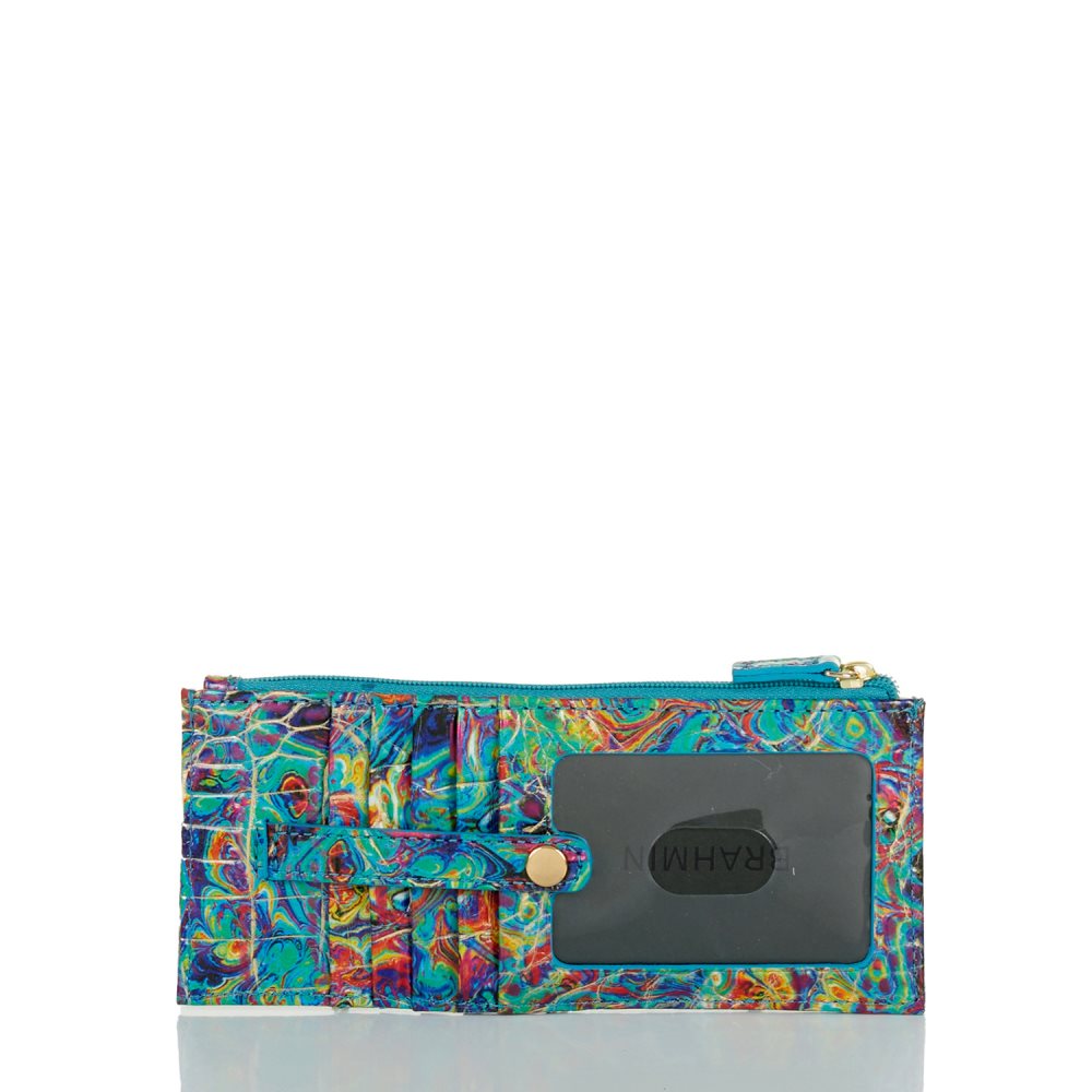 Brahmin | Women's Credit Card Wallet Blue Ammolite Melbourne