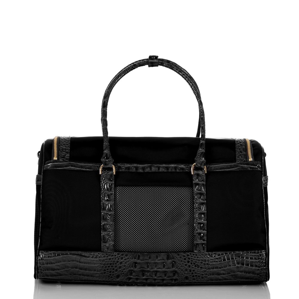 Brahmin | Women's Designer Leather Pet Carrier | Black Melbourne