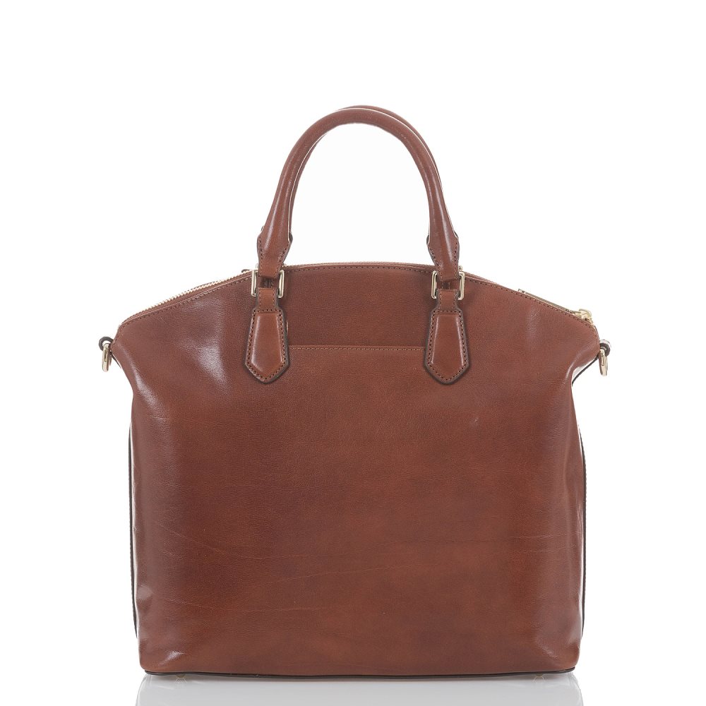 Brahmin | Women's Large Duxbury Soft Leather Satchel | Cognac Topsail