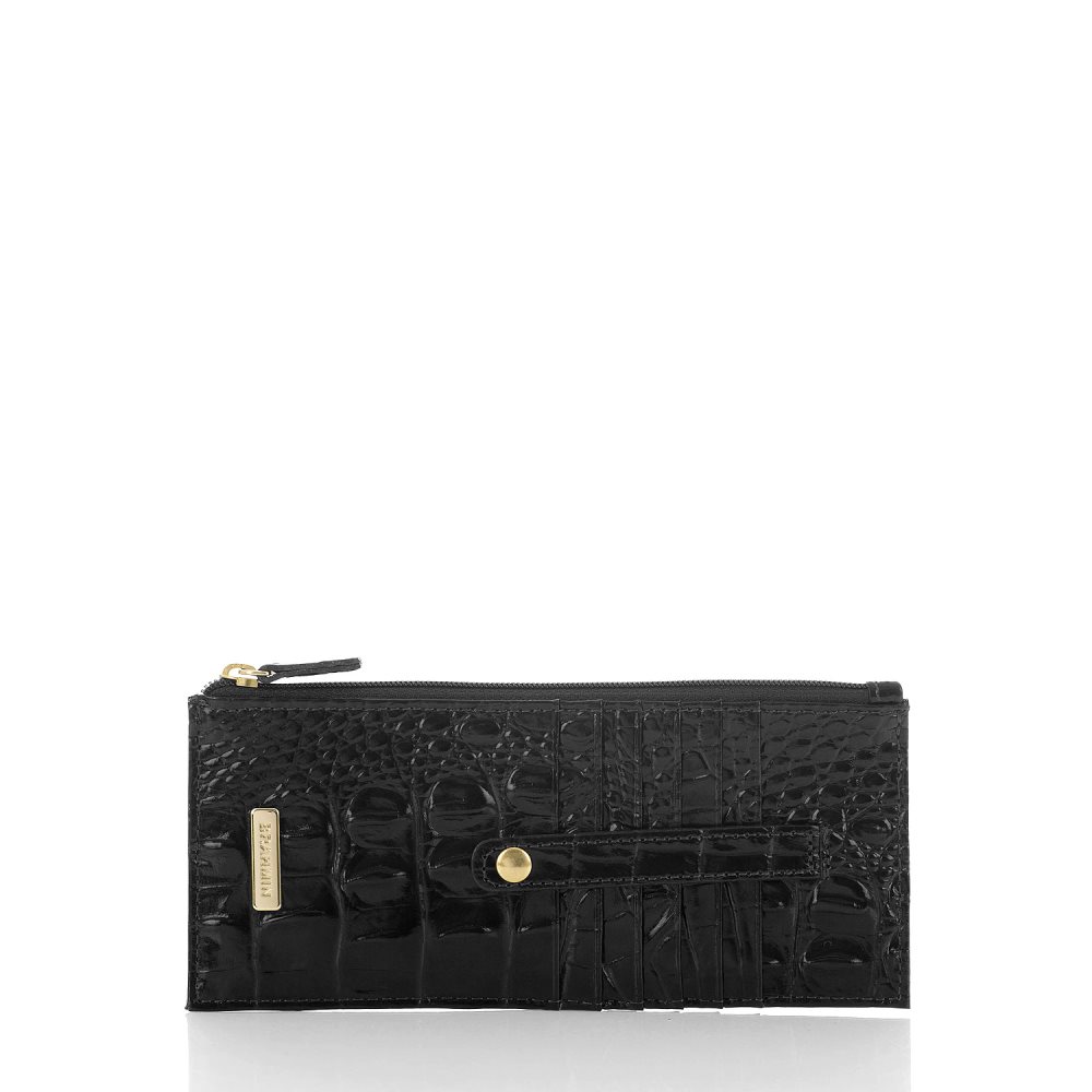 Brahmin | Women's Black Leather Credit Card Wallet | Black Melbourne - Click Image to Close