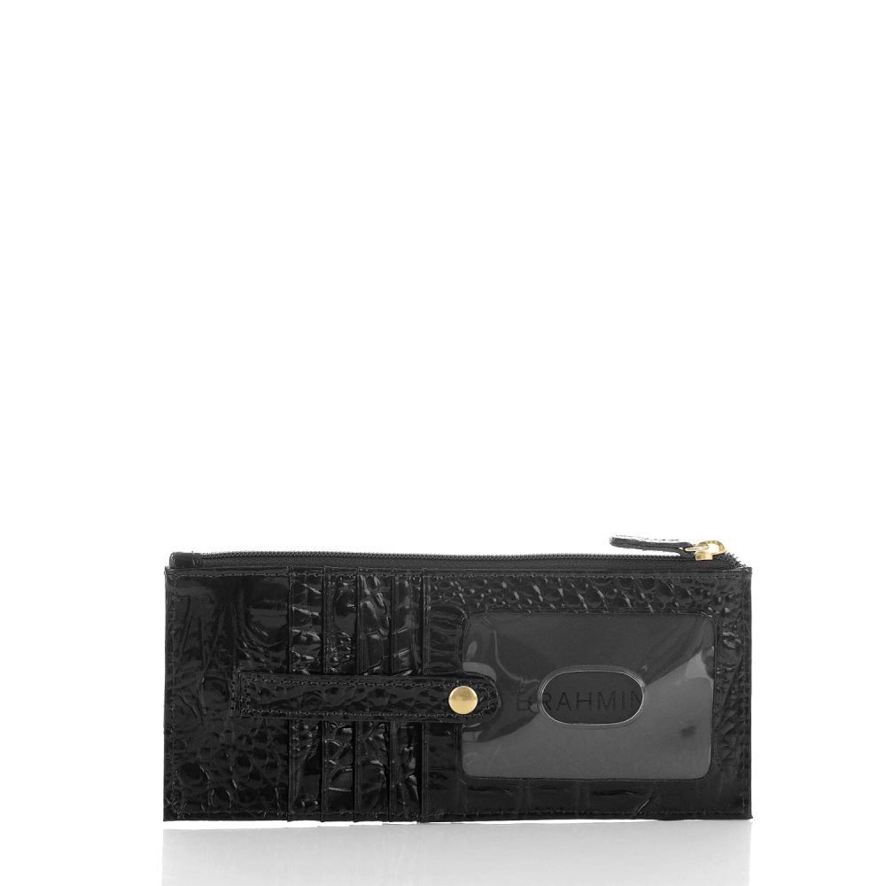 Brahmin | Women's Black Leather Credit Card Wallet | Black Melbourne