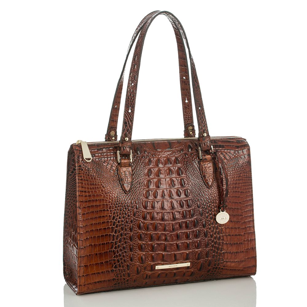 Brahmin | Women's Anywhere Leather Tote Handbag | Pecan Melbourne