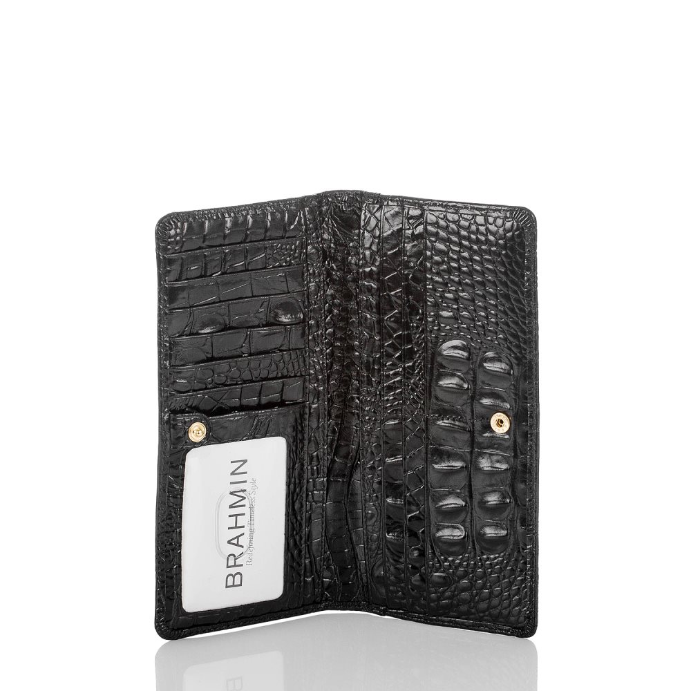 Brahmin | Women's Ady Black Leather Wallet | Black Melbourne