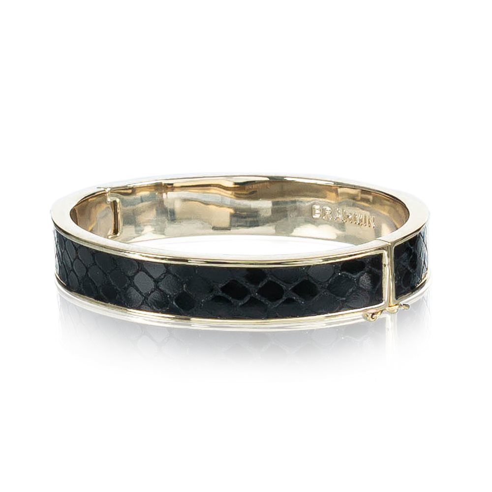 Brahmin | Women's Heritage Leather Bangle Black Fairhaven