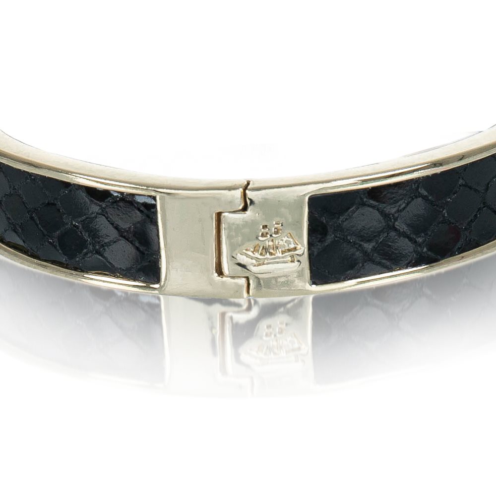 Brahmin | Women's Heritage Leather Bangle Black Fairhaven