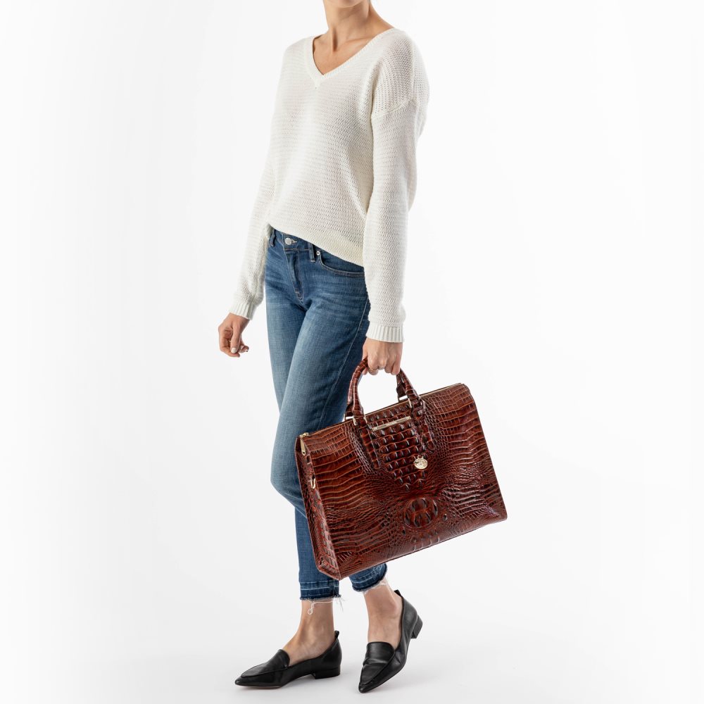 Brahmin | Women's Business Tote Whiskey Topsail