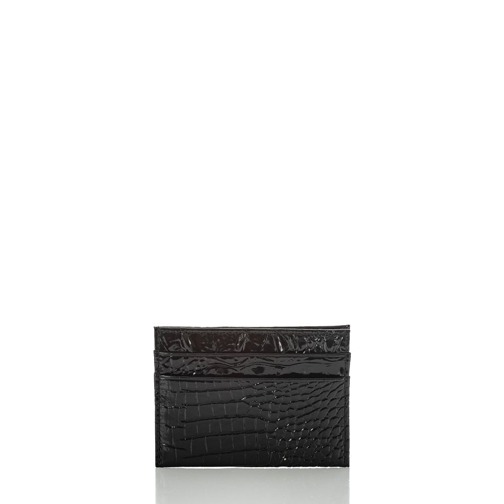 Brahmin | Women's Charlie Leather Card Case Wallet | Black Melbourne - Click Image to Close