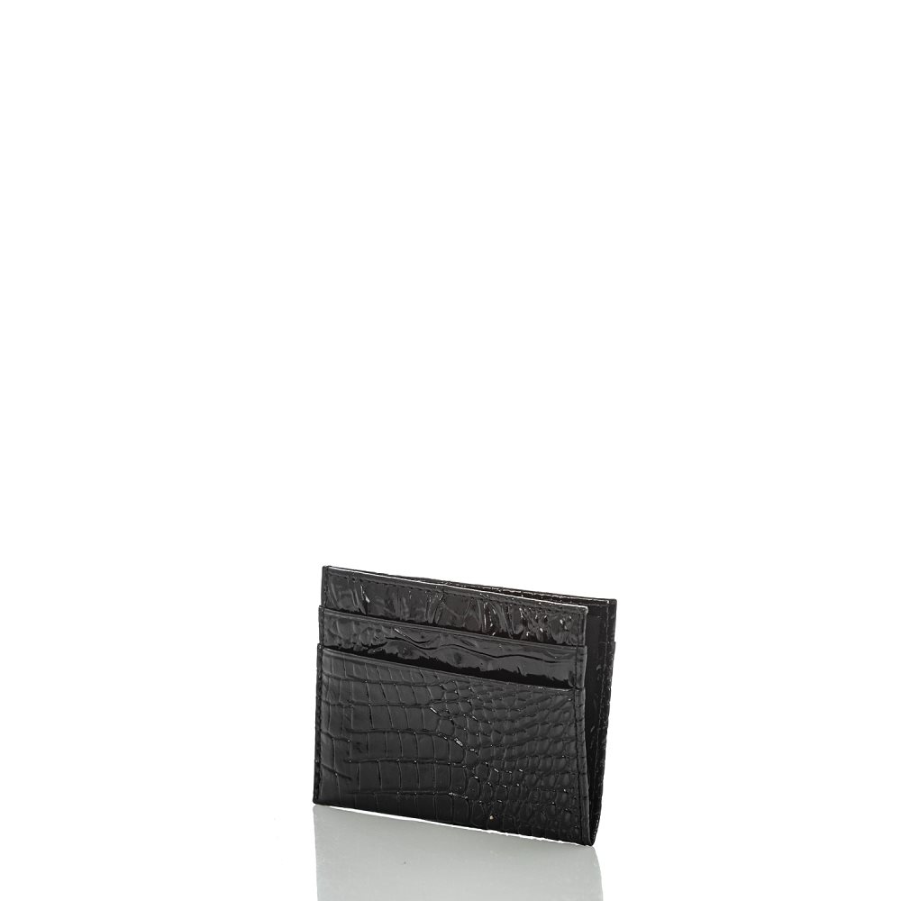 Brahmin | Women's Charlie Leather Card Case Wallet | Black Melbourne