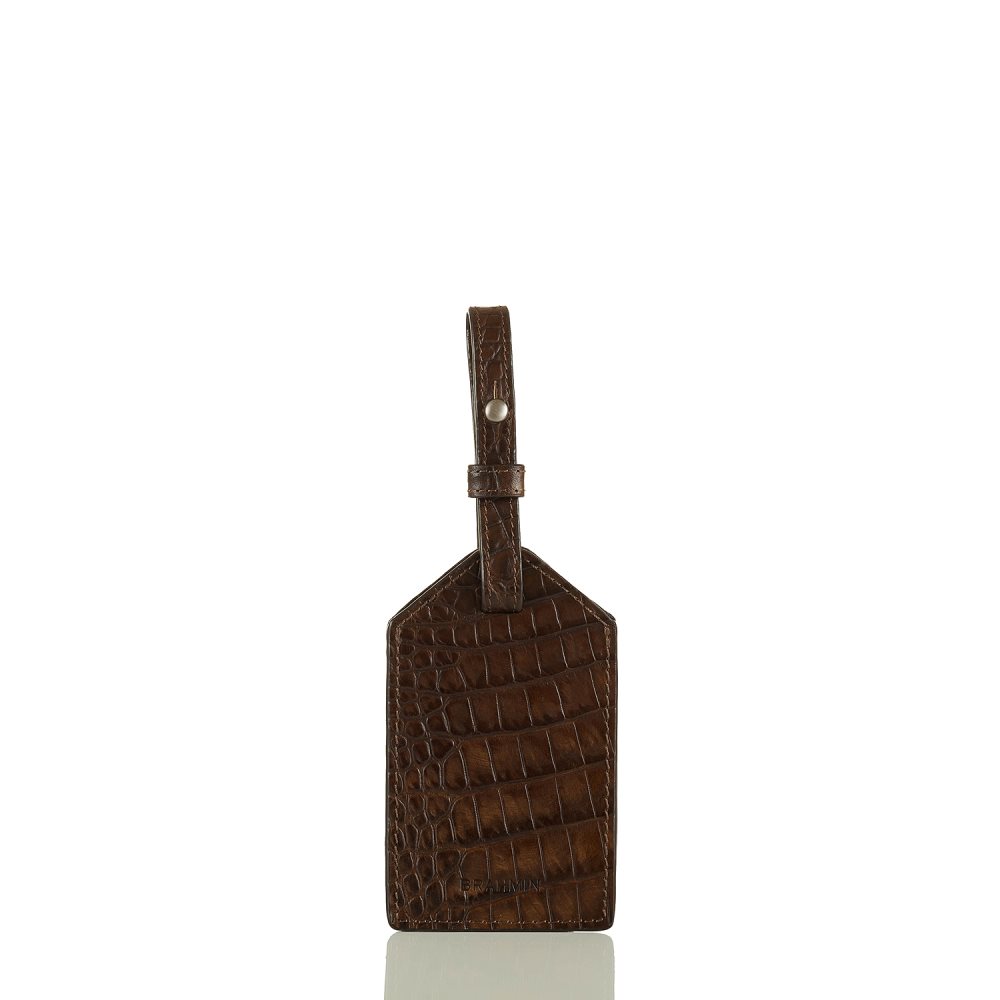 Brahmin | Men's Mens Luggage Tag Cocoa Brown Vintage Melbourne - Click Image to Close