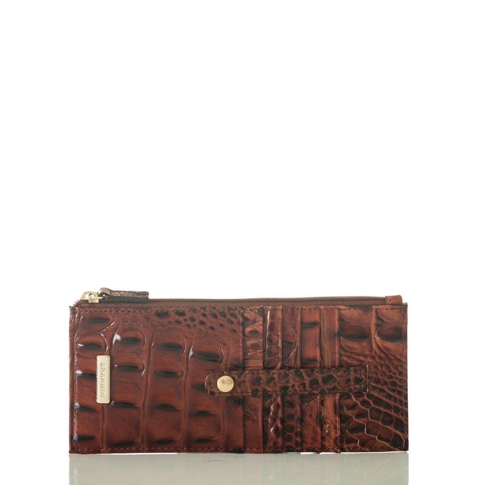 Brahmin | Women's Slim Credit Card Wallet | Pecan Melbourne