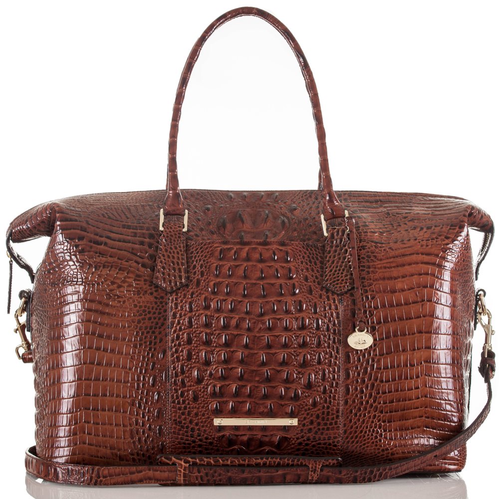 Brahmin | Women's Duxbury Weekender | Brown Leather Weekend Bag