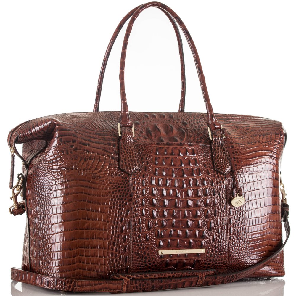 Brahmin | Women's Duxbury Weekender | Brown Leather Weekend Bag