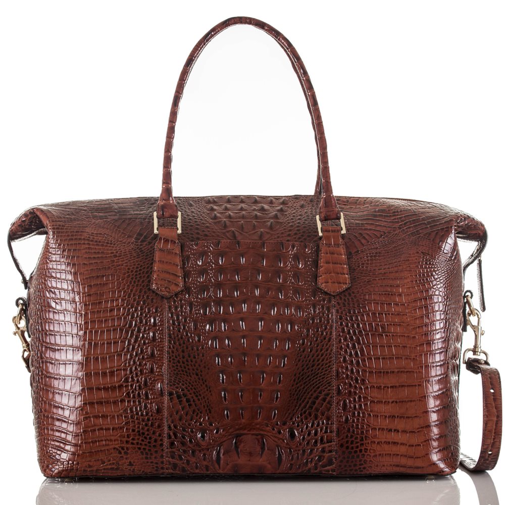 Brahmin | Women's Duxbury Weekender | Brown Leather Weekend Bag