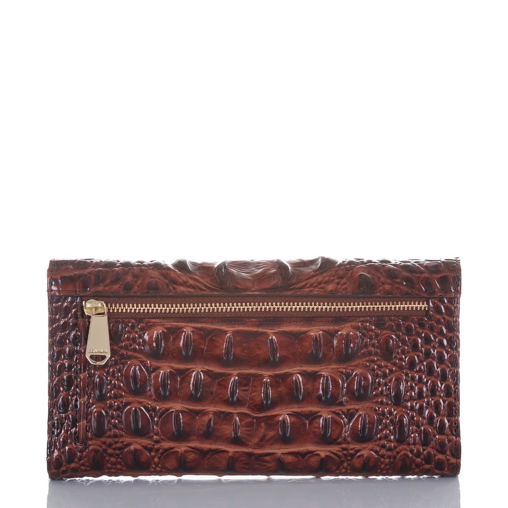 Brahmin | Women's Modern Leather Checkbook Wallet | Pecan Melbourne