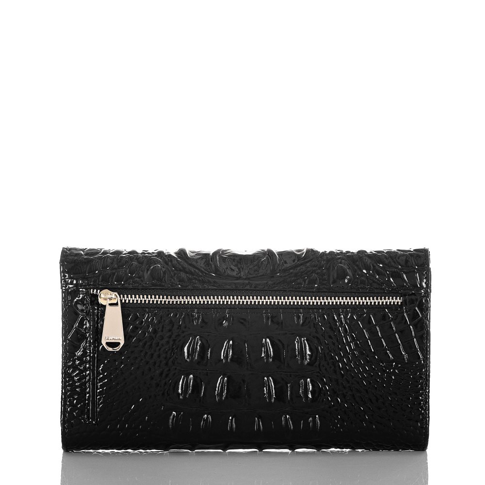 Brahmin | Women's Checkbook Wallet | Black Leather Checkbook Wallet