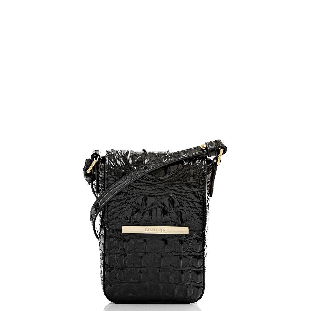 Brahmin | Women's Sasha Lightweight Black Leather Crossbody Bag - Click Image to Close