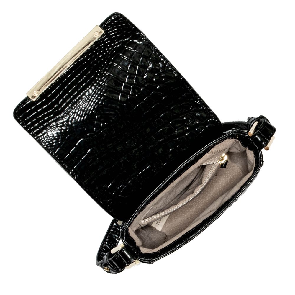 Brahmin | Women's Sasha Lightweight Black Leather Crossbody Bag