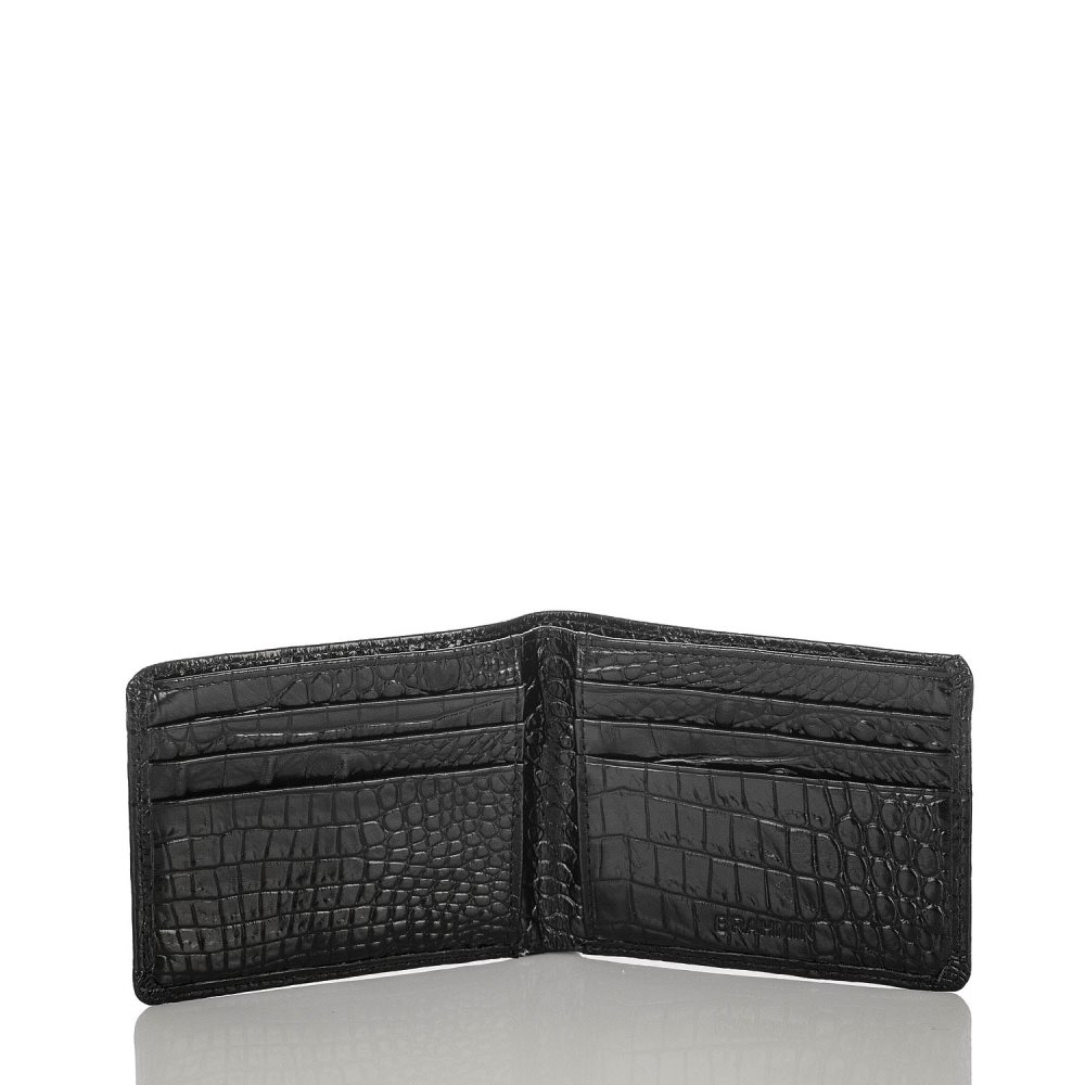 Brahmin | Men's Black Leather Billfold Wallet | Black Melbourne