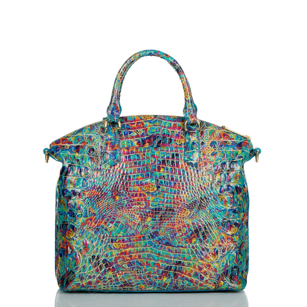 Brahmin | Women's Large Duxbury Satchel Blue Ammolite Melbourne