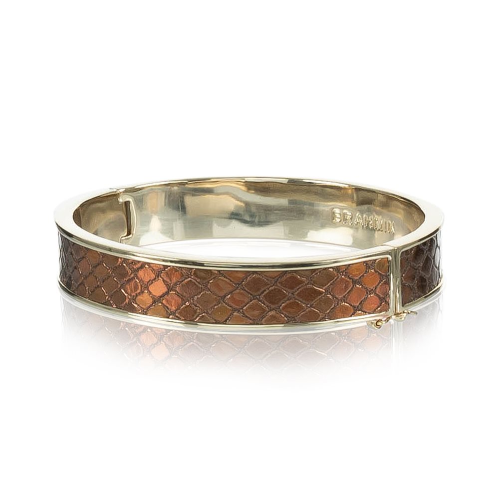 Brahmin | Women's Heritage Leather Bangle Bronze Fairhaven - Click Image to Close