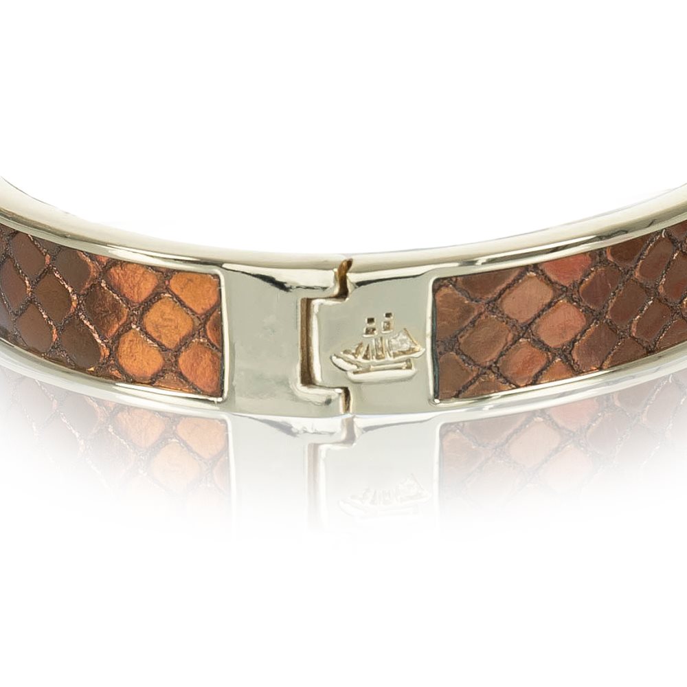 Brahmin | Women's Heritage Leather Bangle Bronze Fairhaven