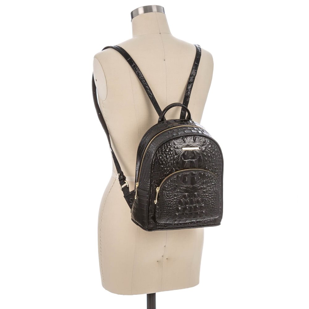 Brahmin | Women's Mini Dartmouth | Mini Black Leather Backpack