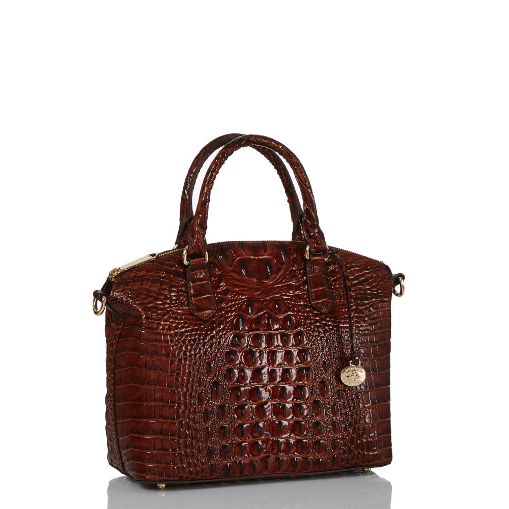 Brahmin | Women's Duxbury Medium Satchel Bag | Pecan Melbourne