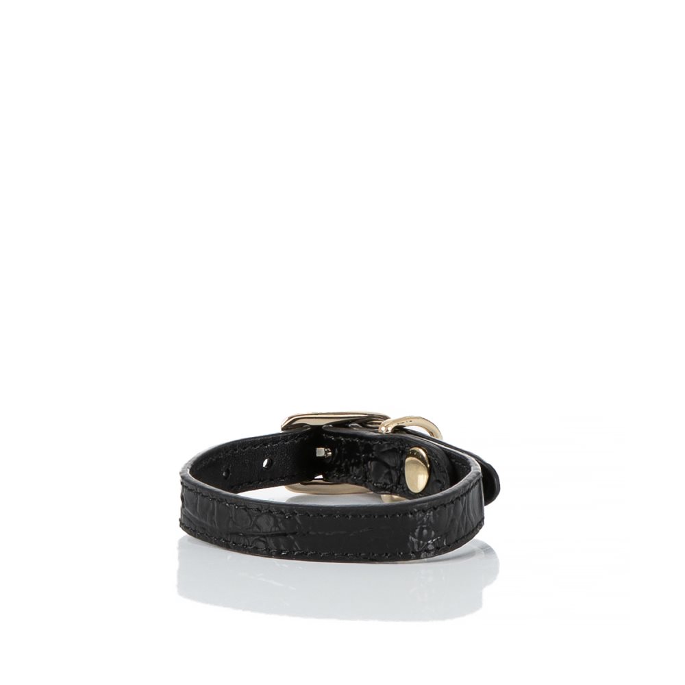 Brahmin | Women's Small Black Leather Dog Collar | Black Melbourne