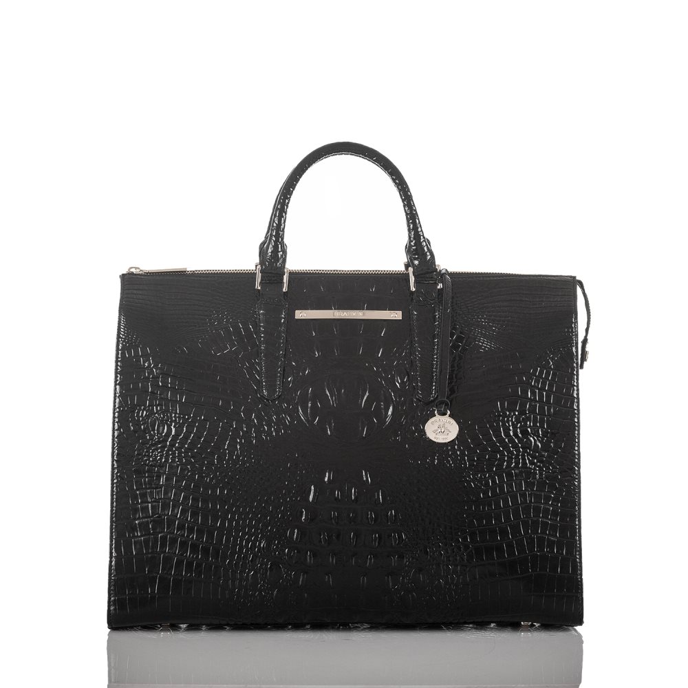 Brahmin | Women's Leather Business Tote Bag | Black Melbourne