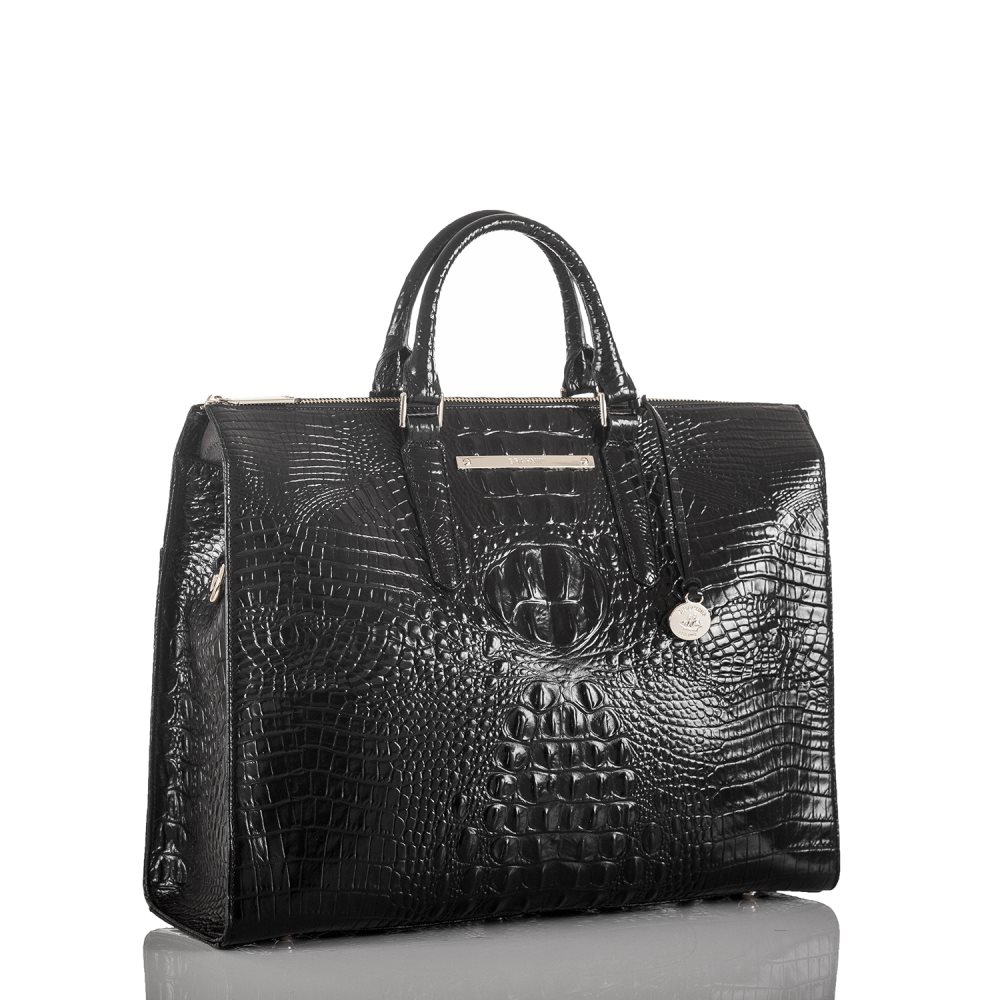 Brahmin | Women's Leather Business Tote Bag | Black Melbourne