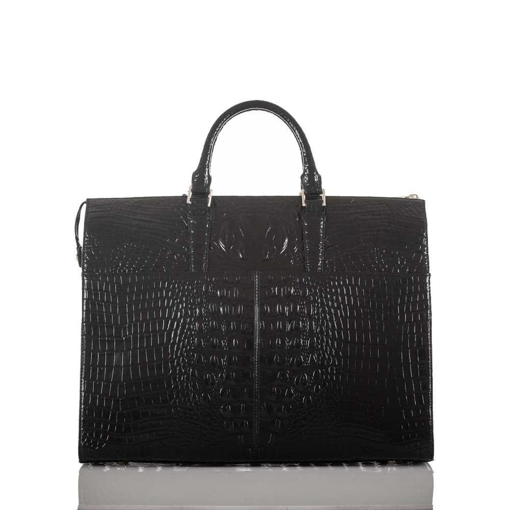 Brahmin | Women's Leather Business Tote Bag | Black Melbourne