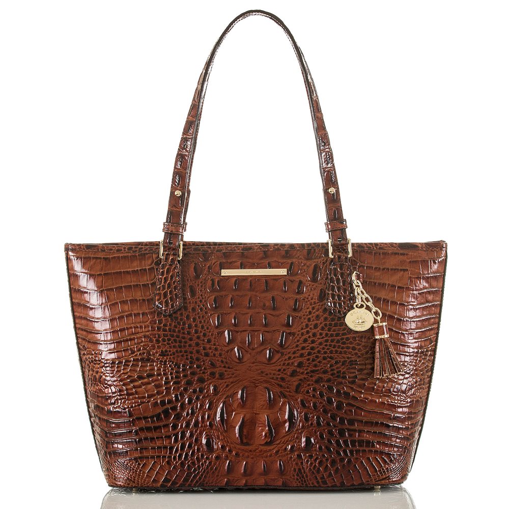 Brahmin | Women's Medium Asher Tote Handbag | Pecan Melbourne - Click Image to Close