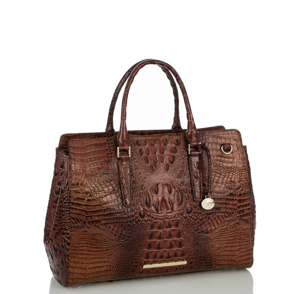 Brahmin | Women's Finley Leather Carryall Bag | Pecan Melbourne