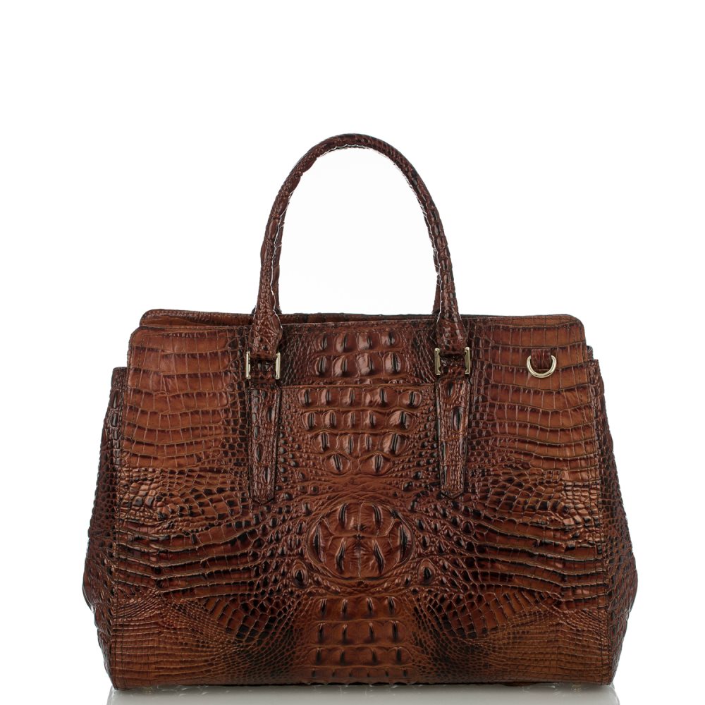 Brahmin | Women's Finley Leather Carryall Bag | Pecan Melbourne